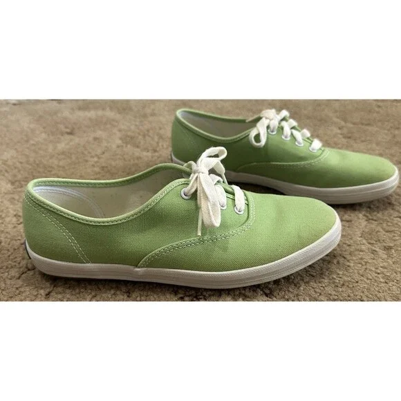 Keds Women’s Champion Canvas Lace-Up Sneakers Light Green Size Casual